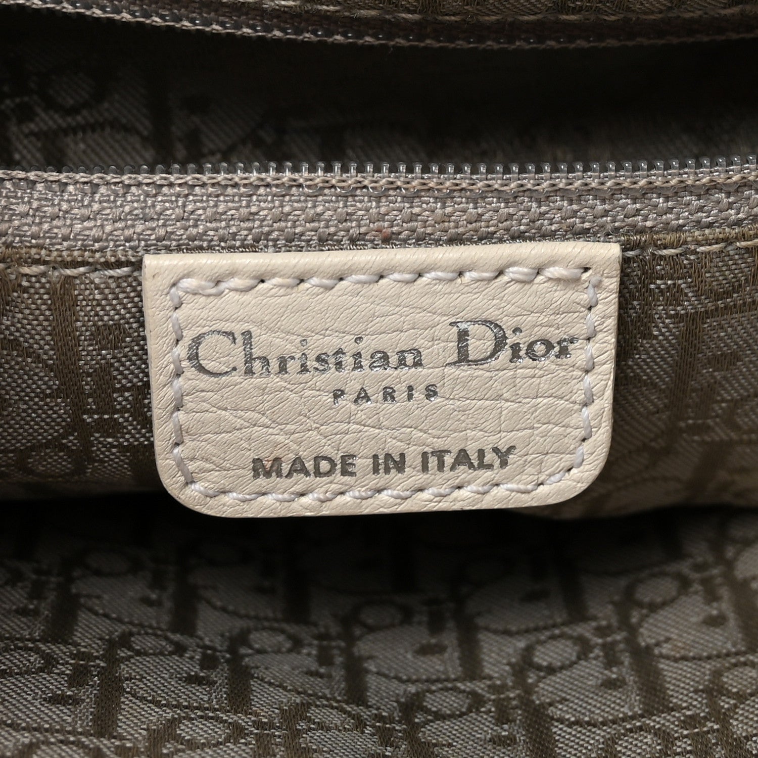 Christian Dior Calfskin Braided Gaucho Double Saddle Bag White