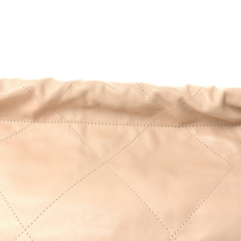 Chanel Shiny Calfskin Quilted Small Chanel 22 Ecru