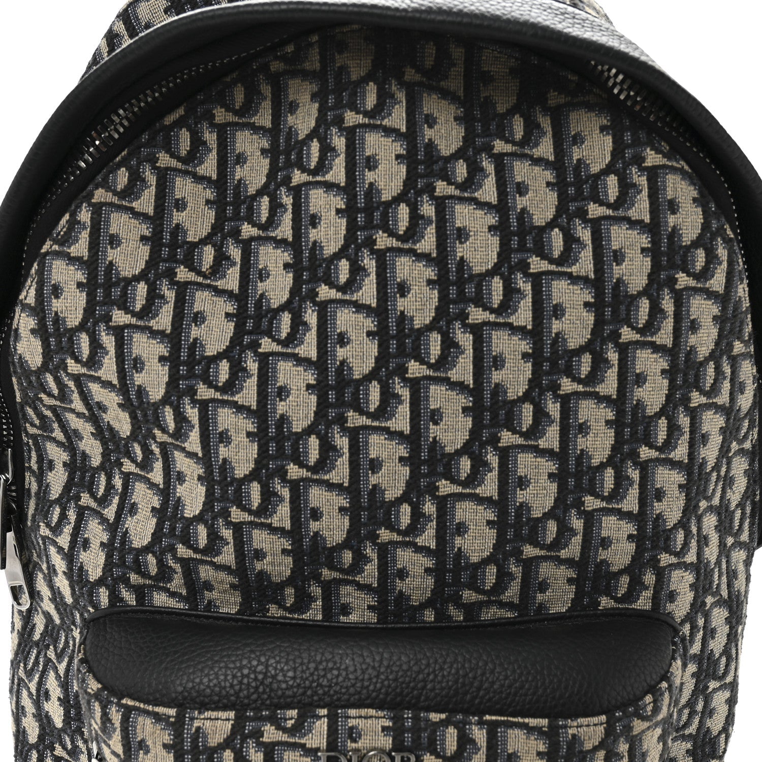Christian Dior Oblique Calfskin Rider Kid's Backpack Beige Black