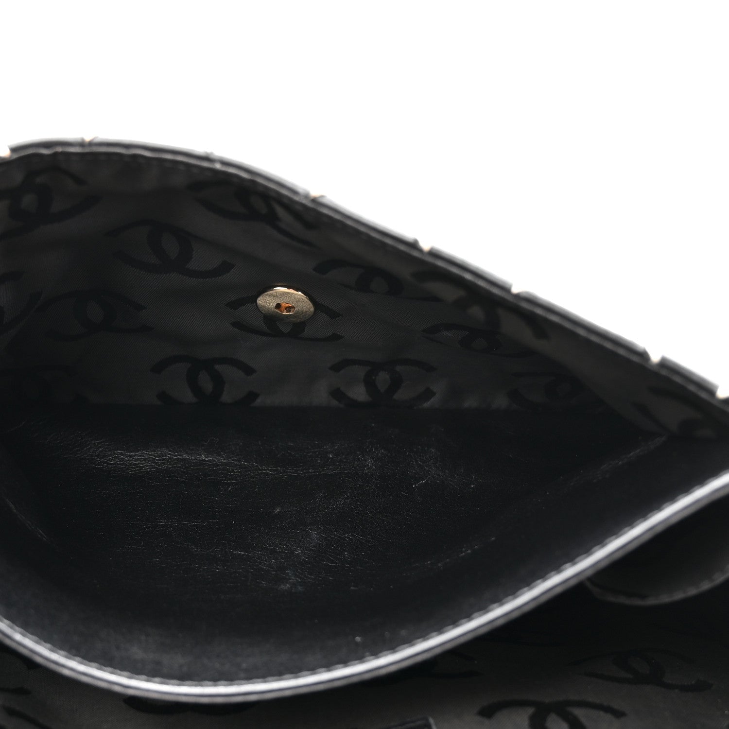 Chanel Calfskin Quilted Wild Stitch Large Top Handle Flap Black