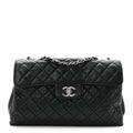 Chanel Lambskin Quilted Jumbo Chanel by 4 Flap Black