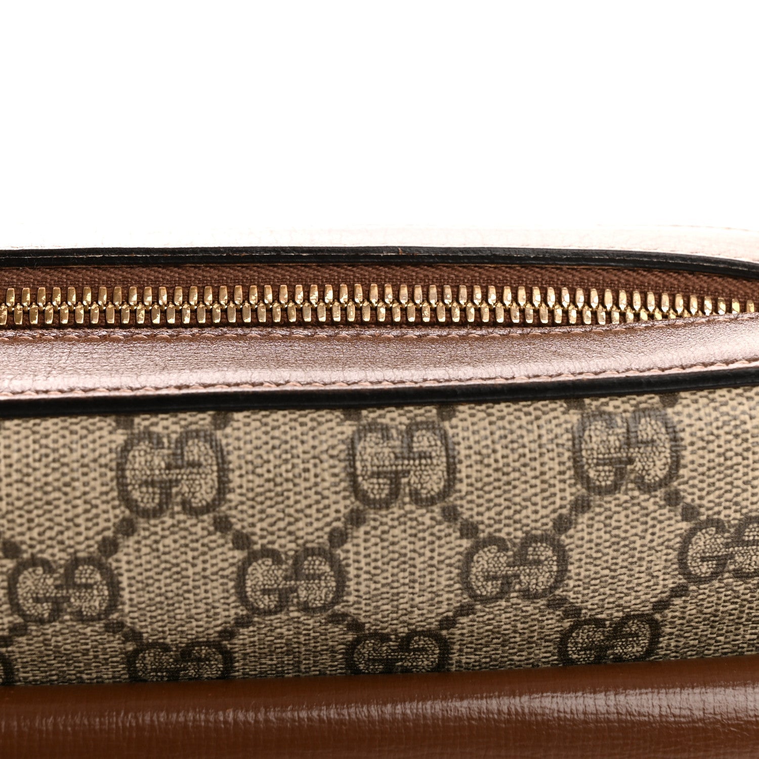 Gucci GG Supreme Monogram Small Horsebit 1955 Shoulder Bag Beige Brown Sugar