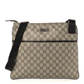 Gucci GG Plus Monogram Medium Flat Messenger Bag Dark Brown