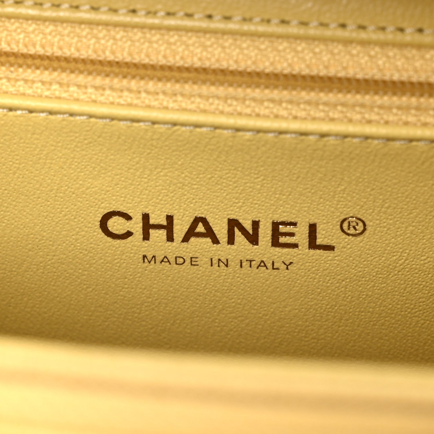 Chanel Caviar Quilted Medium CC Filigree Vanity Case Yellow