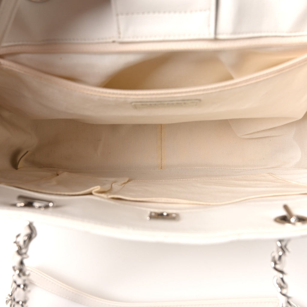 Chanel Calfskin Quilted Large Classic Shopping Tote White