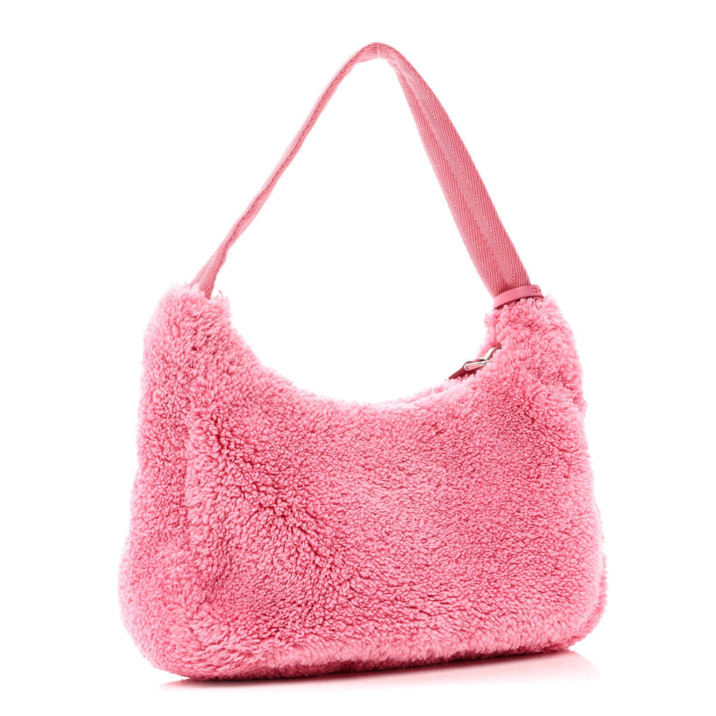 Prada Terry Cloth Mini Re-Edition 2000 Bag Petalo Black