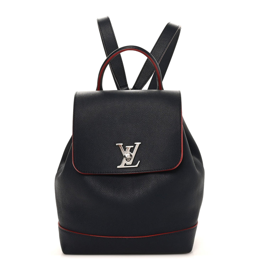Louis Vuitton Soft Calfskin Lockme Backpack Marine Rouge