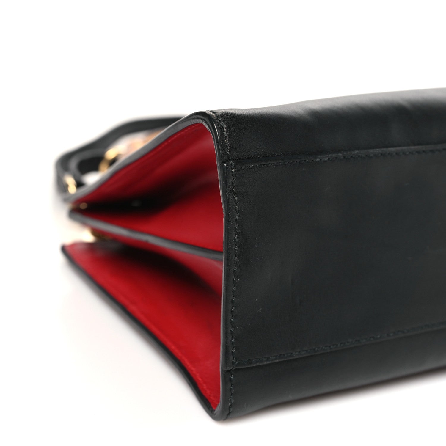 Gucci Nappa Bamboo Web Small Nymphaea Top Handle Bag Black