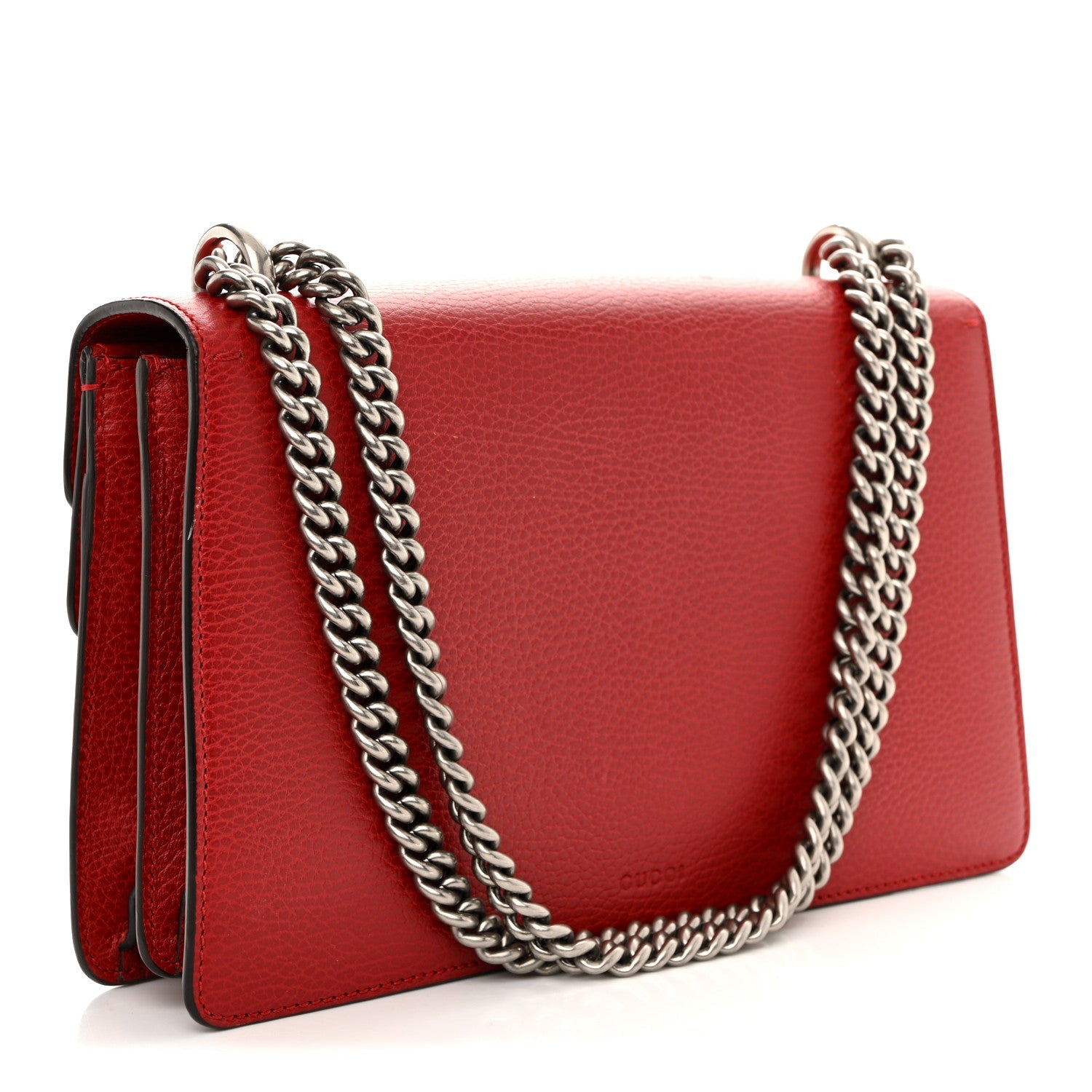 Gucci Dollar Calfskin Swarovski Crystal Small Dionysus Shoulder Bag Hibiscus Red