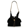 Chanel Suede Quilted Medium Chanel 25 Handbag Black