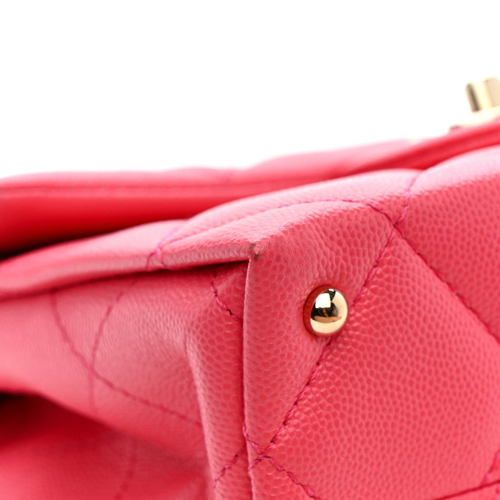 Chanel Caviar Quilted Mini Retro Twist Top Handle Flap Pink