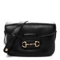 Gucci Calfskin Horsebit 1955 Aura Small Shoulder Bag Black