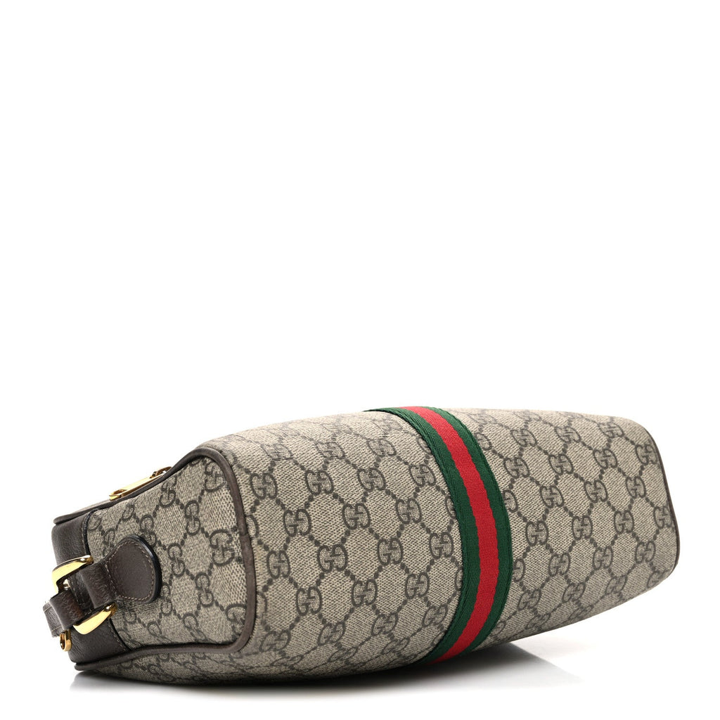 Gucci GG Supreme Monogram Web Small Ophidia Shoulder Bag Brown