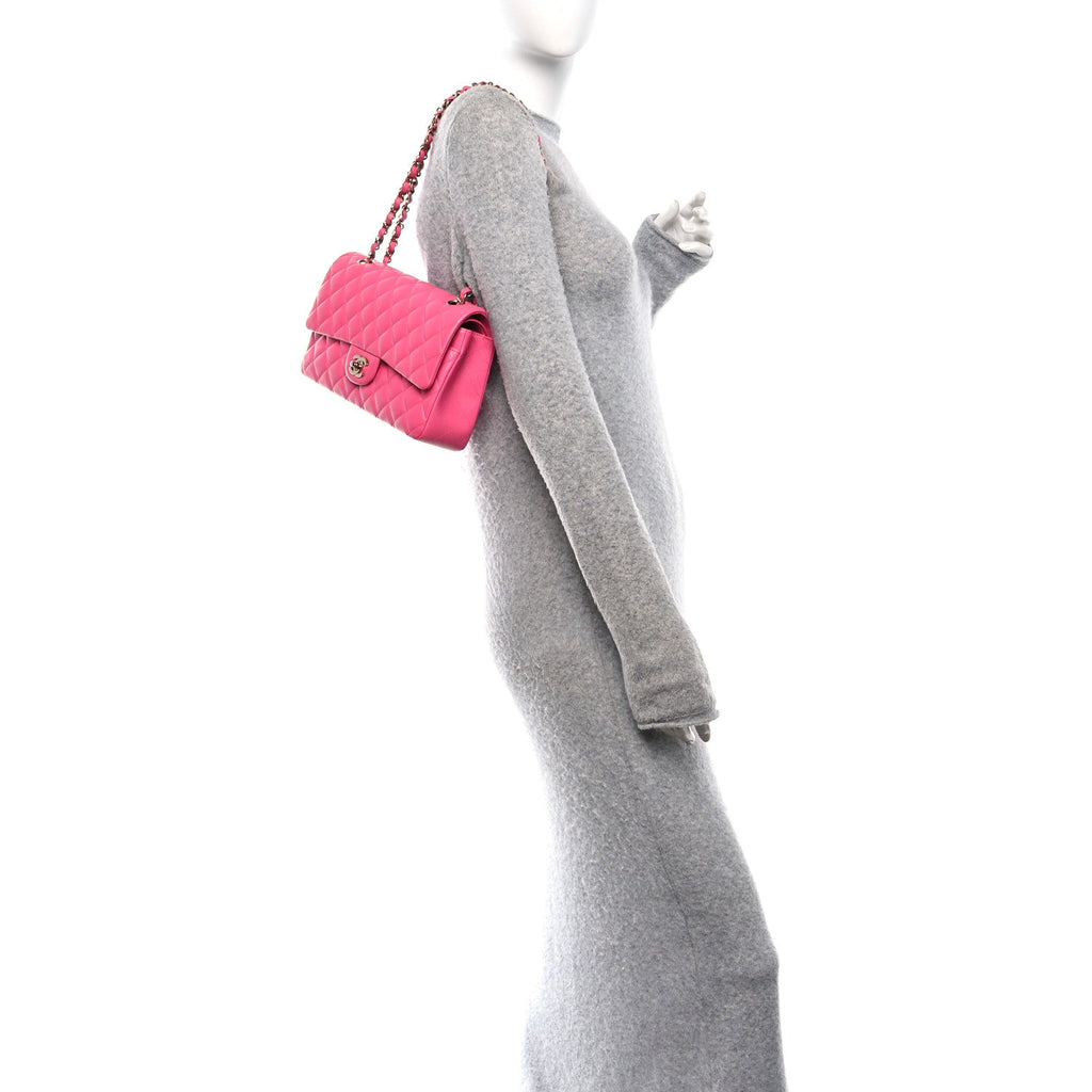 Chanel Caviar Quilted Medium Double Flap Pink