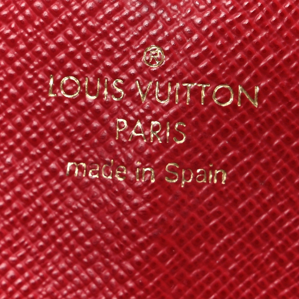 Louis Vuitton Damier Ebene Emilie Wallet Red