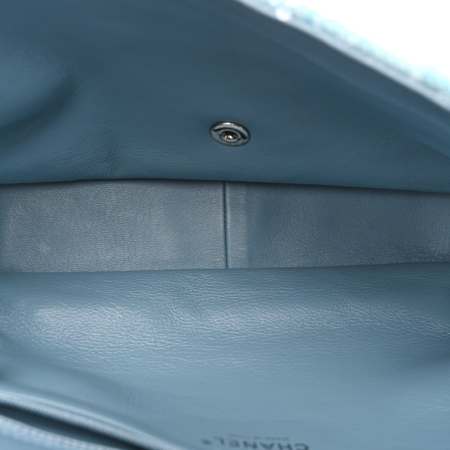 Chanel Sequin Large Waterfall Flap Light Blue