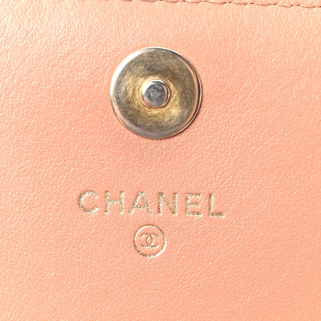 Chanel Calfskin Quilted Boy Square Wallet on Chain WOC Brown