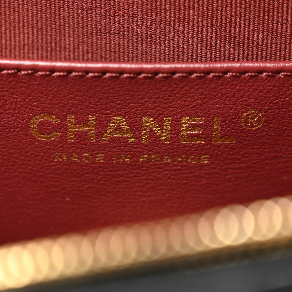 Chanel Lambskin Quilted CC In Love Heart Bag Black