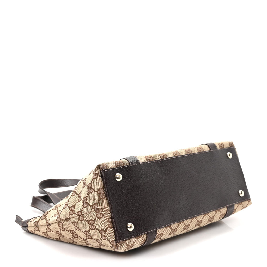 Gucci Monogram Medium Abbey Tote Dark Brown