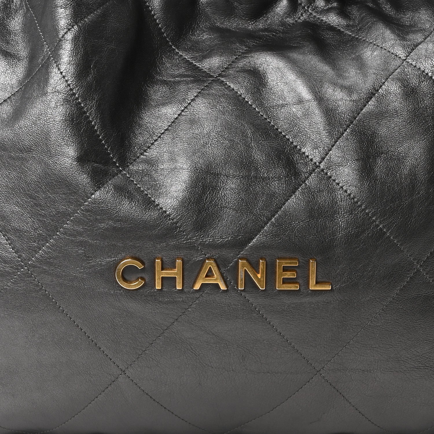 Chanel Shiny Calfskin Quilted Chanel 22 Dark Grey
