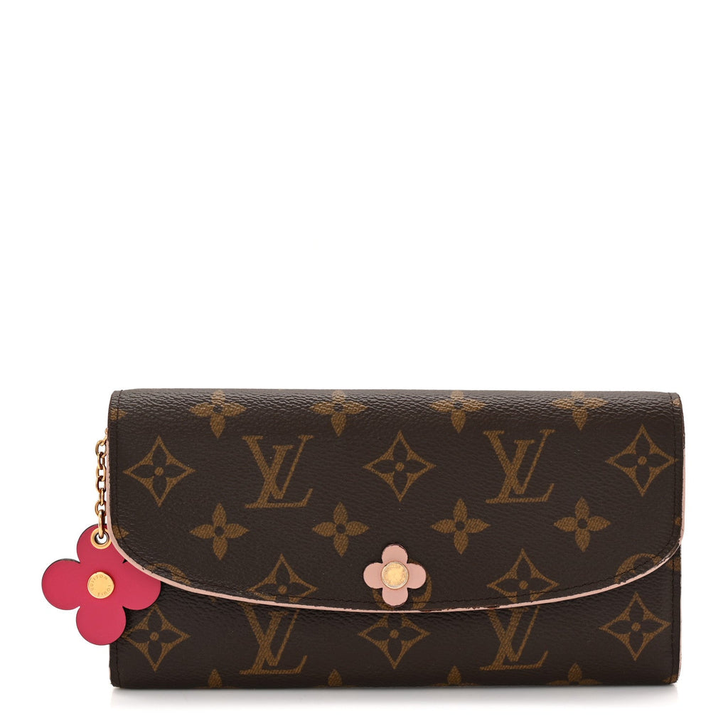 Louis Vuitton Monogram Bloom Flower Emilie Wallet Fuchsia
