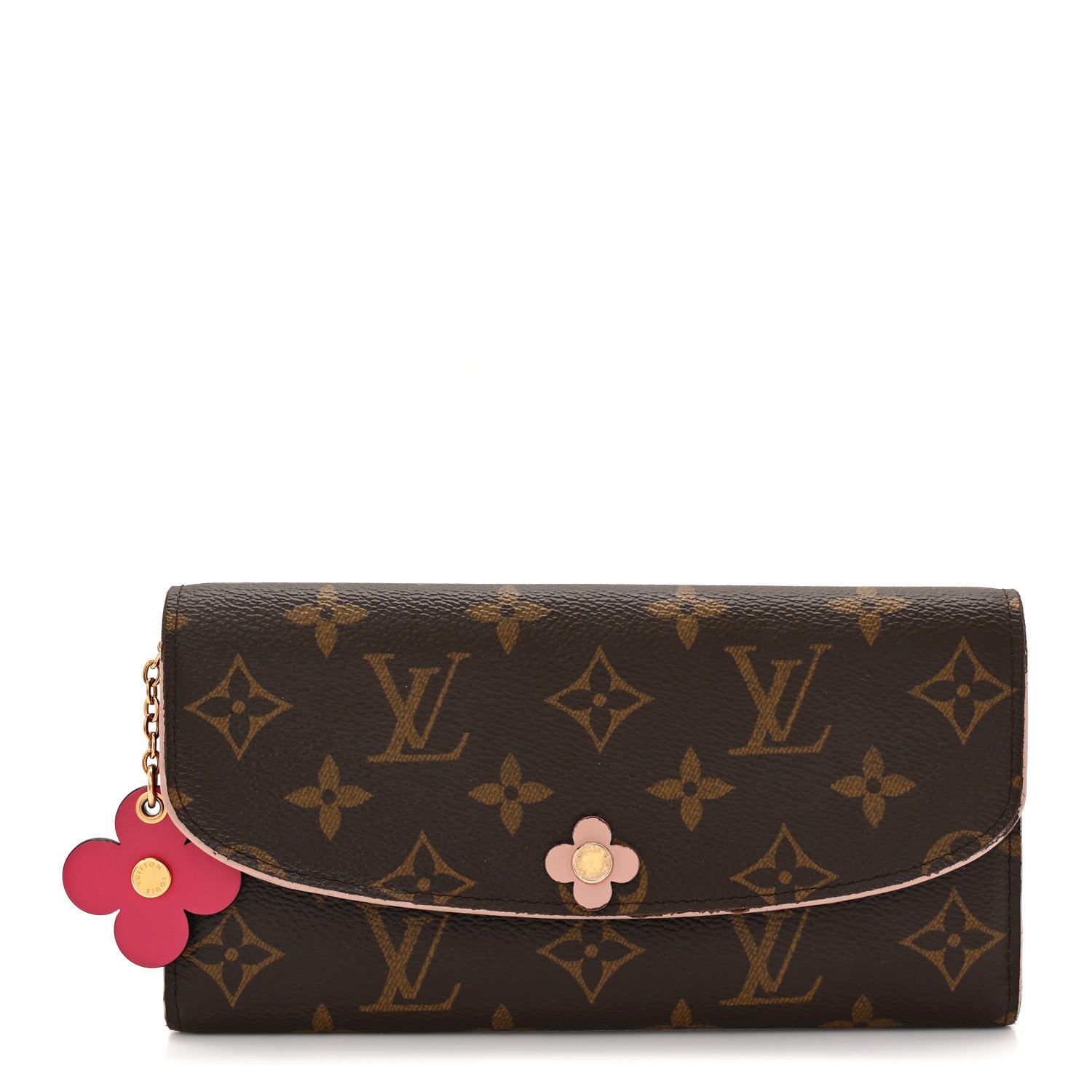 Louis Vuitton Monogram Bloom Flower Emilie Wallet Fuchsia