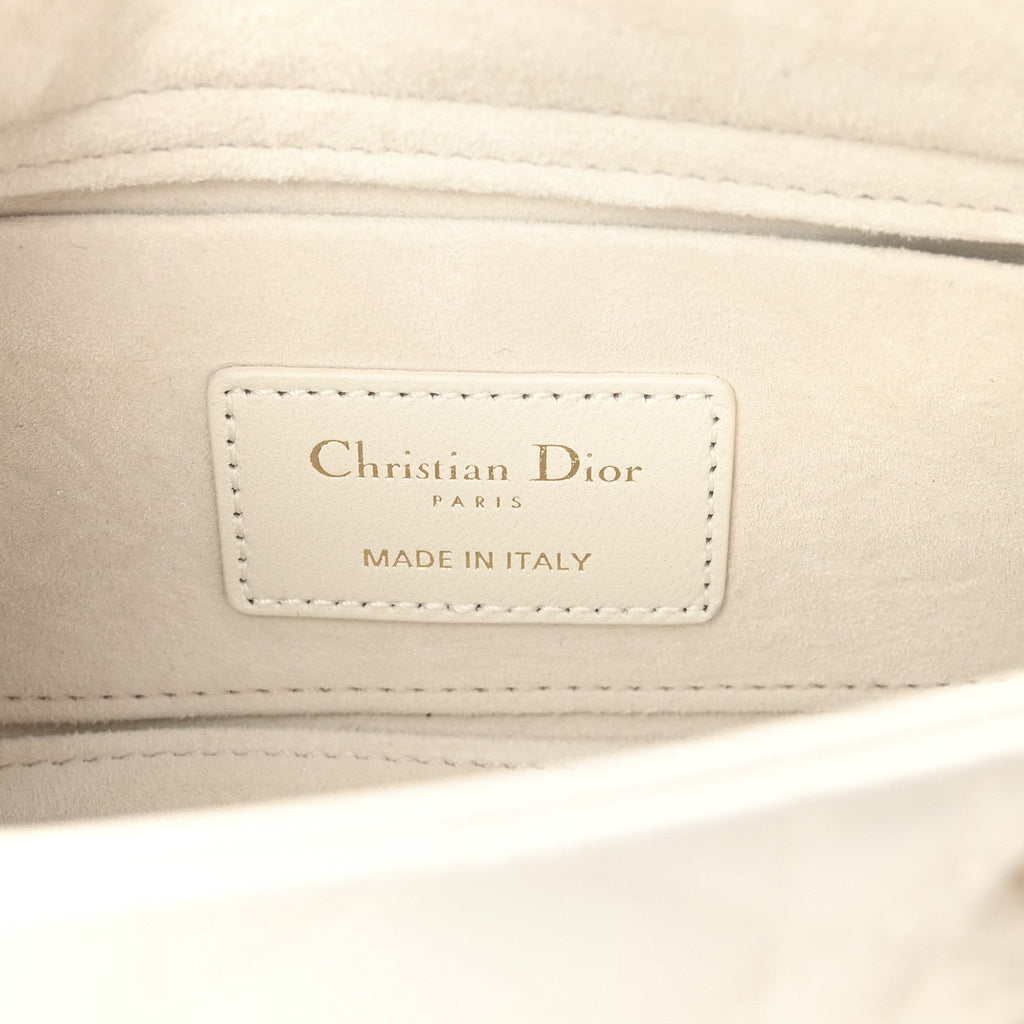 Christian Dior Lambskin Cannage Small Lady D-Joy Latte