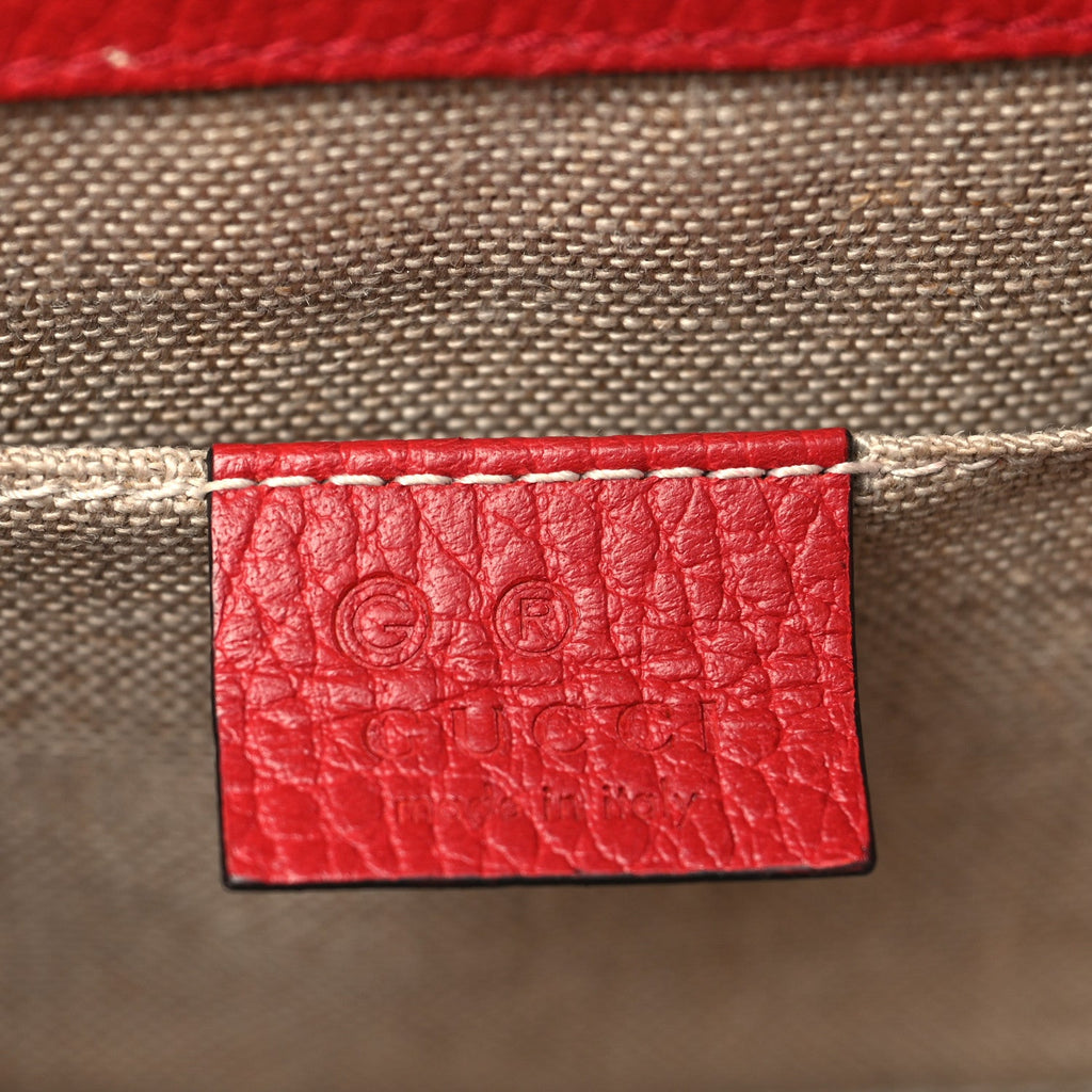Gucci Dollar Calfskin Small Interlocking G Shoulder Bag Red