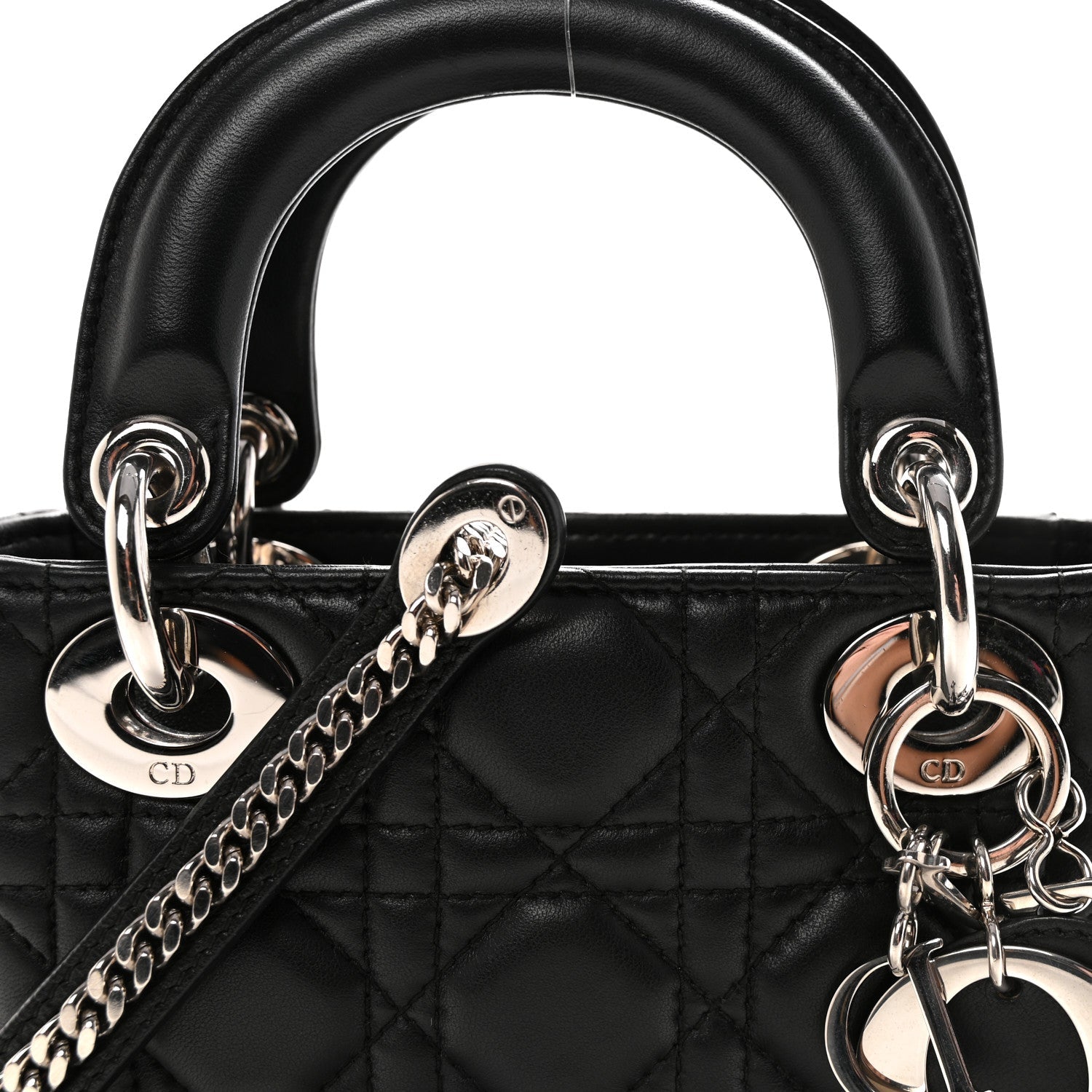 Christian Dior Lambskin Cannage Mini Lady Dior Black