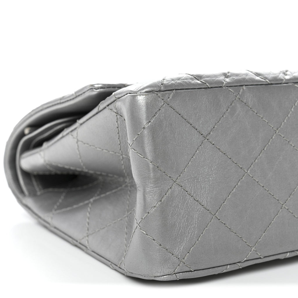 Chanel Metallic Aged Calfskin Quilted 2.55 Reissue 226 Flap Silver