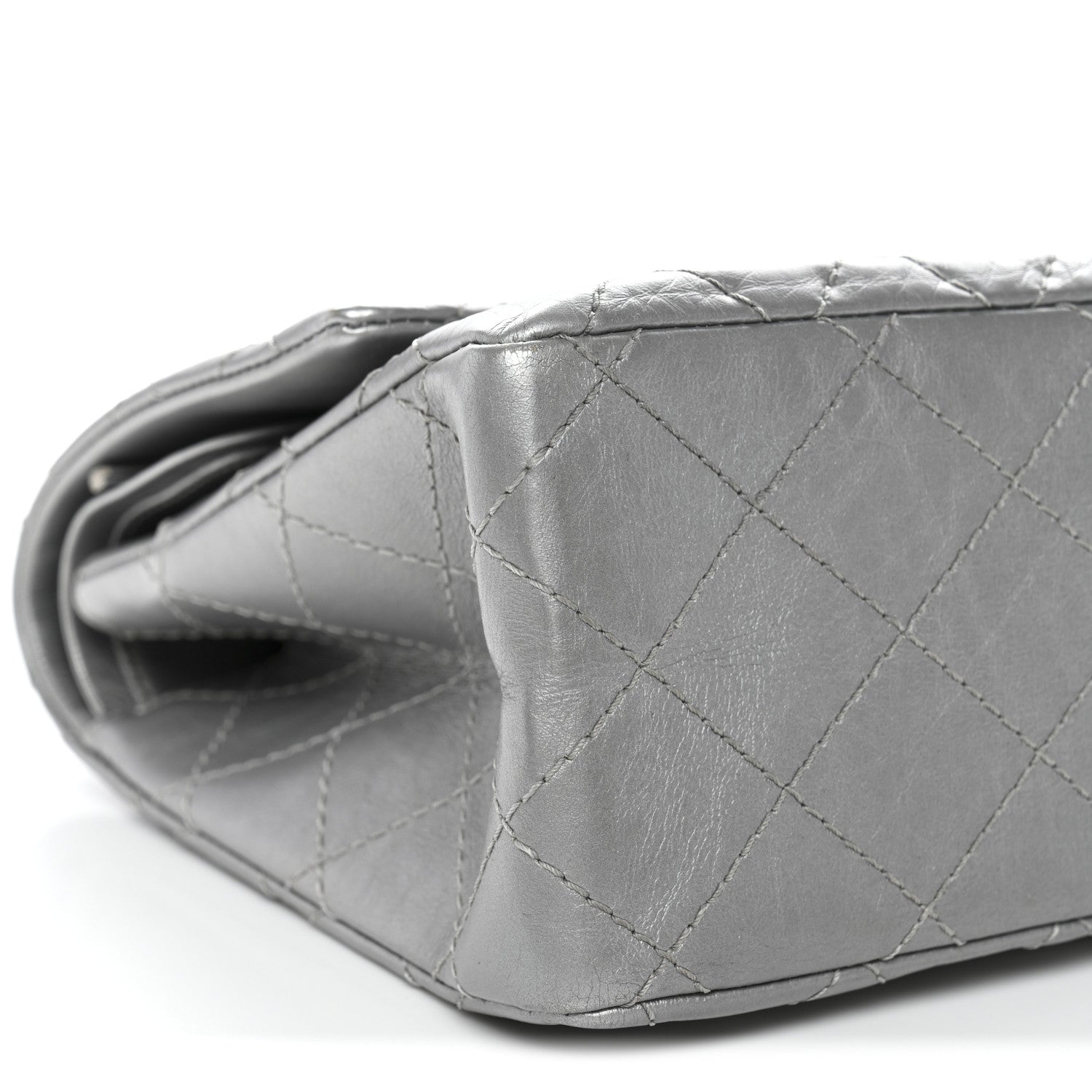 Chanel Metallic Aged Calfskin Quilted 2.55 Reissue 226 Flap Silver