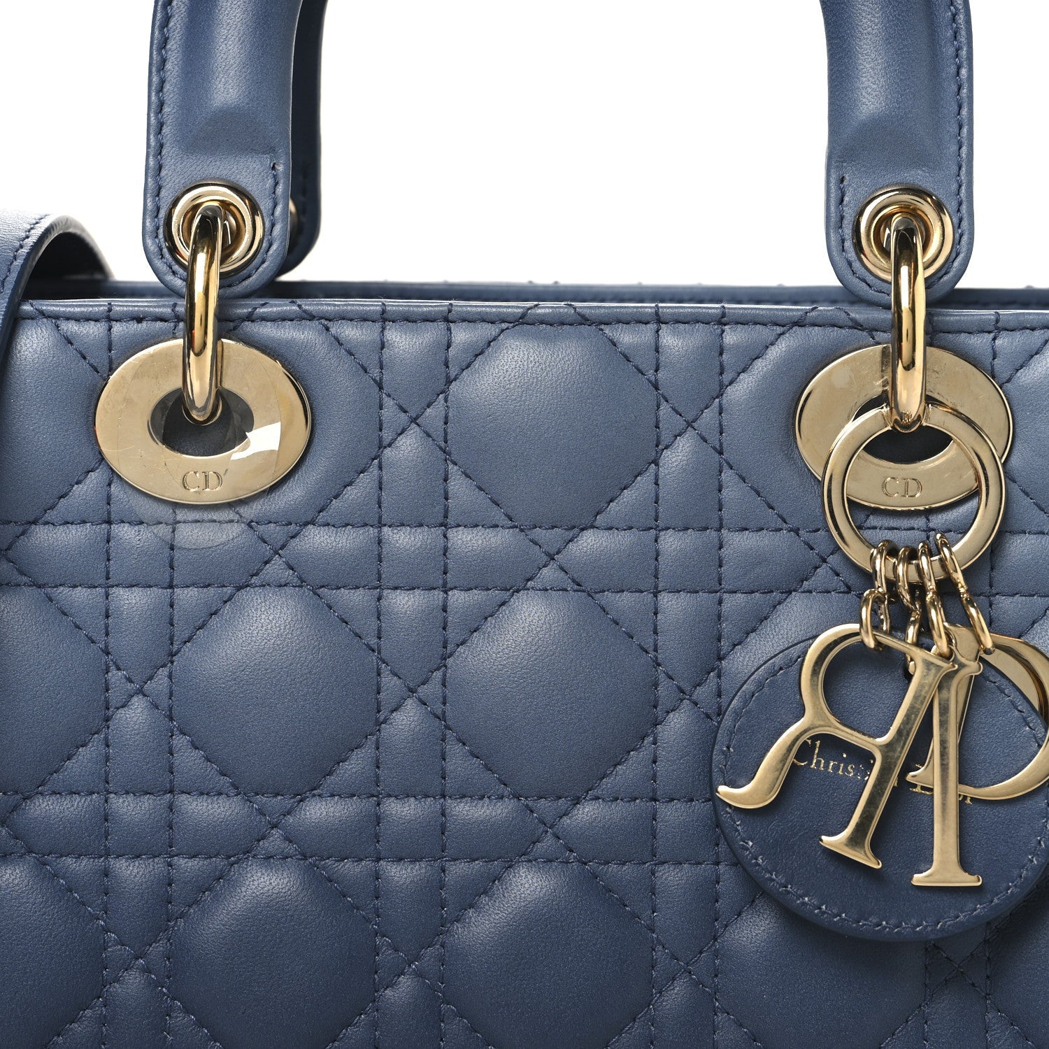 Christian Dior Lambskin Cannage Gradient Small My ABCDior Lady Dior Indigo Blue
