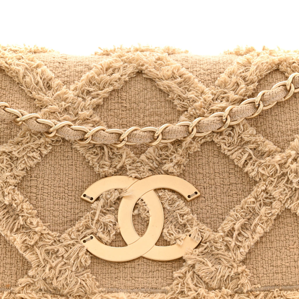 Chanel Tweed Nature Flap Dark Beige