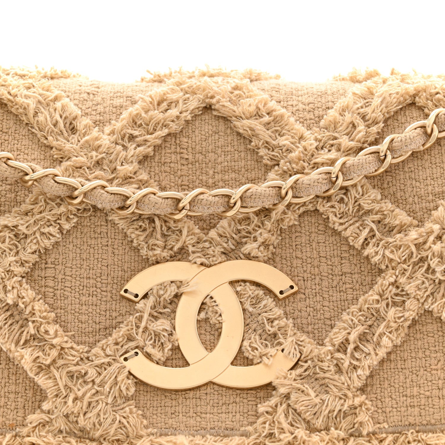 Chanel Tweed Nature Flap Dark Beige