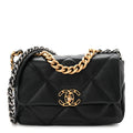 Chanel Lambskin Quilted Medium Chanel 19 Flap Black