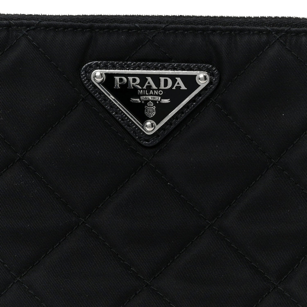 Prada Nylon Tessuto Impuntu Quilted Crossbody Bag Black