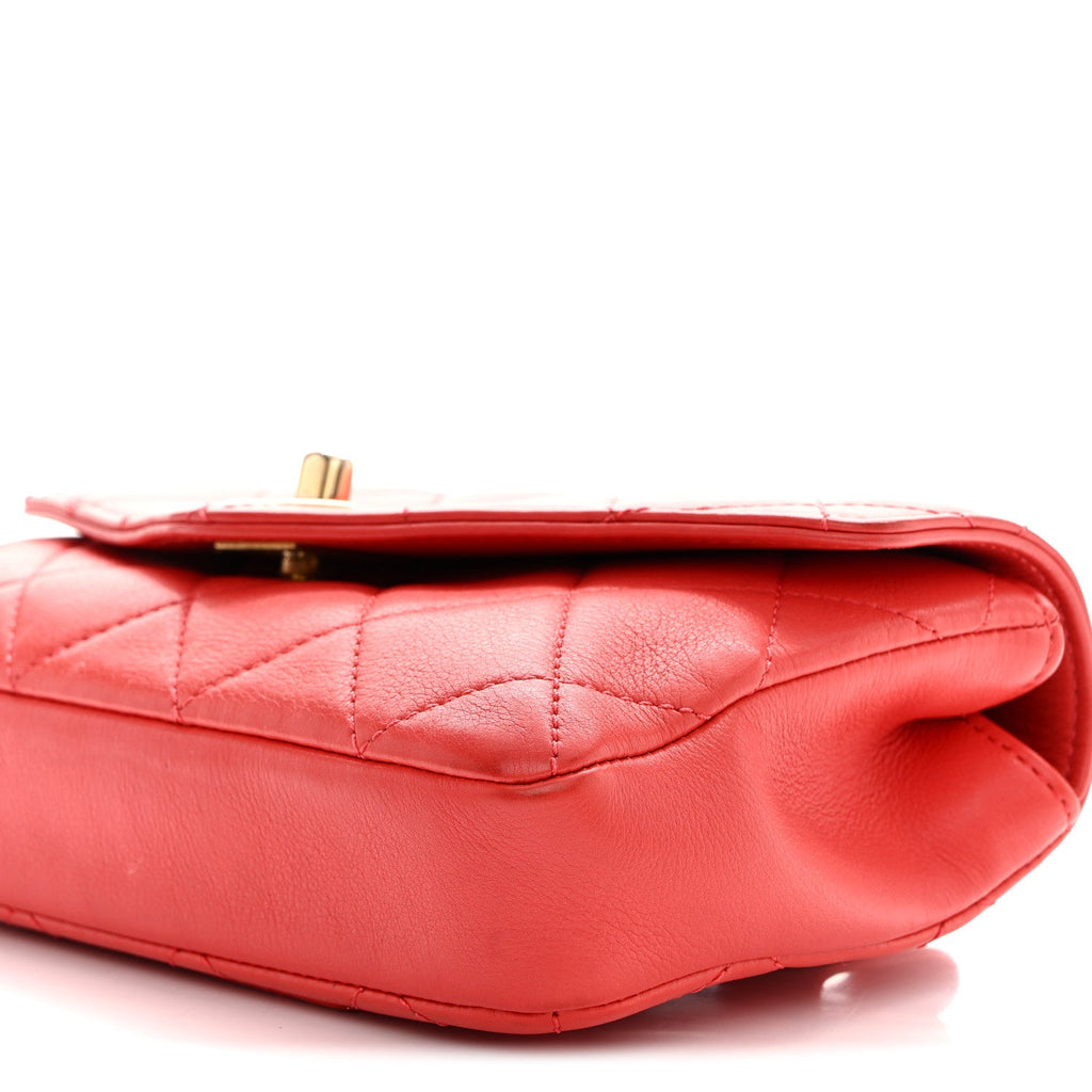 Chanel Calfskin Quilted Flap Waist Bag Red