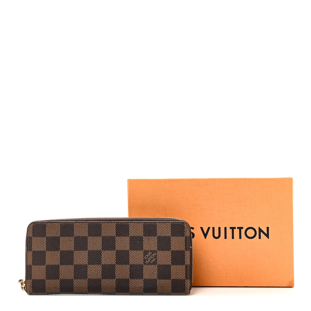 Louis Vuitton Damier Ebene Clemence Wallet Rose Ballerine