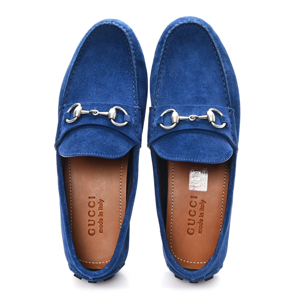 Gucci Suede Mens Horsebit Driver Loafers 7.5 Royale