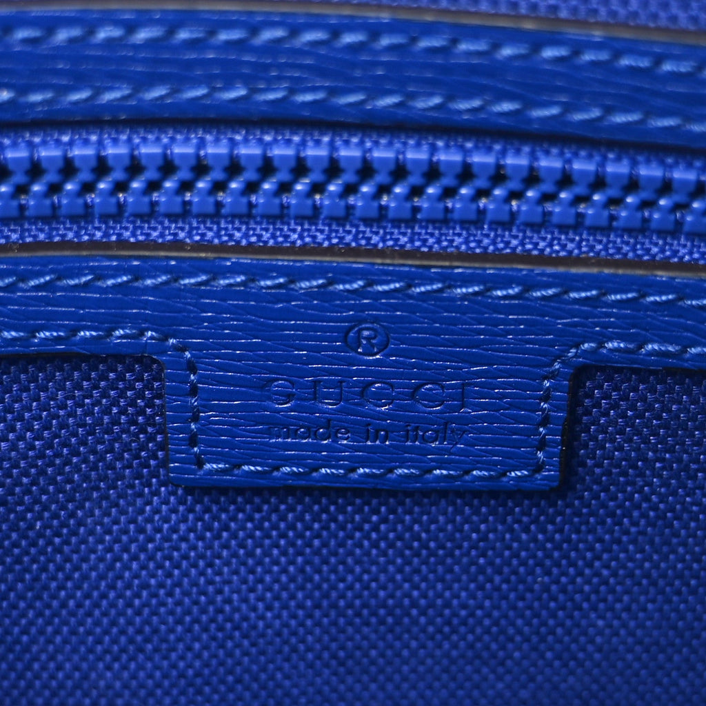 Gucci New Shanghai Calfskin Interlocking G Logo Camera Crossbody Bag Cobalt Blue Orange