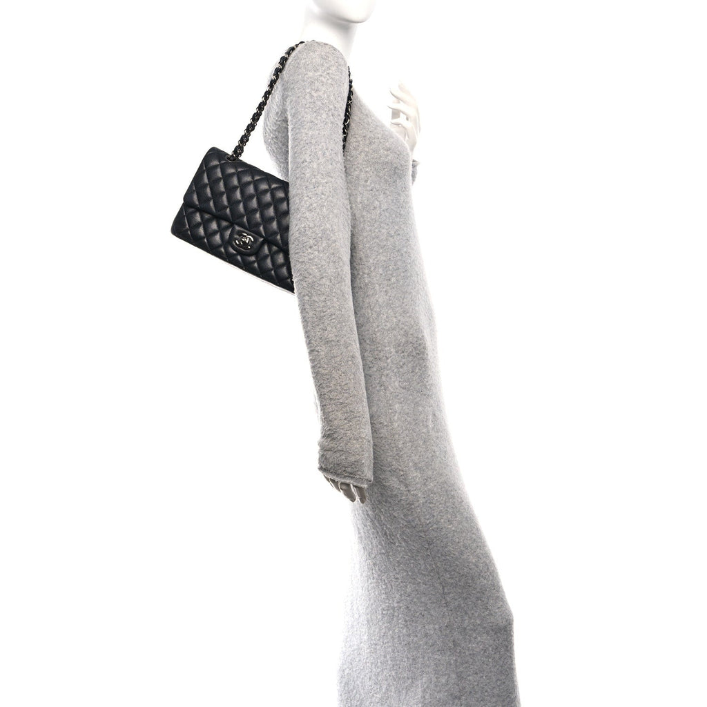 Chanel Iridescent Caviar Quilted Medium Double Flap Black
