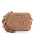 Gucci Pebbled Calfskin Small Soho Disco Bag Camelia