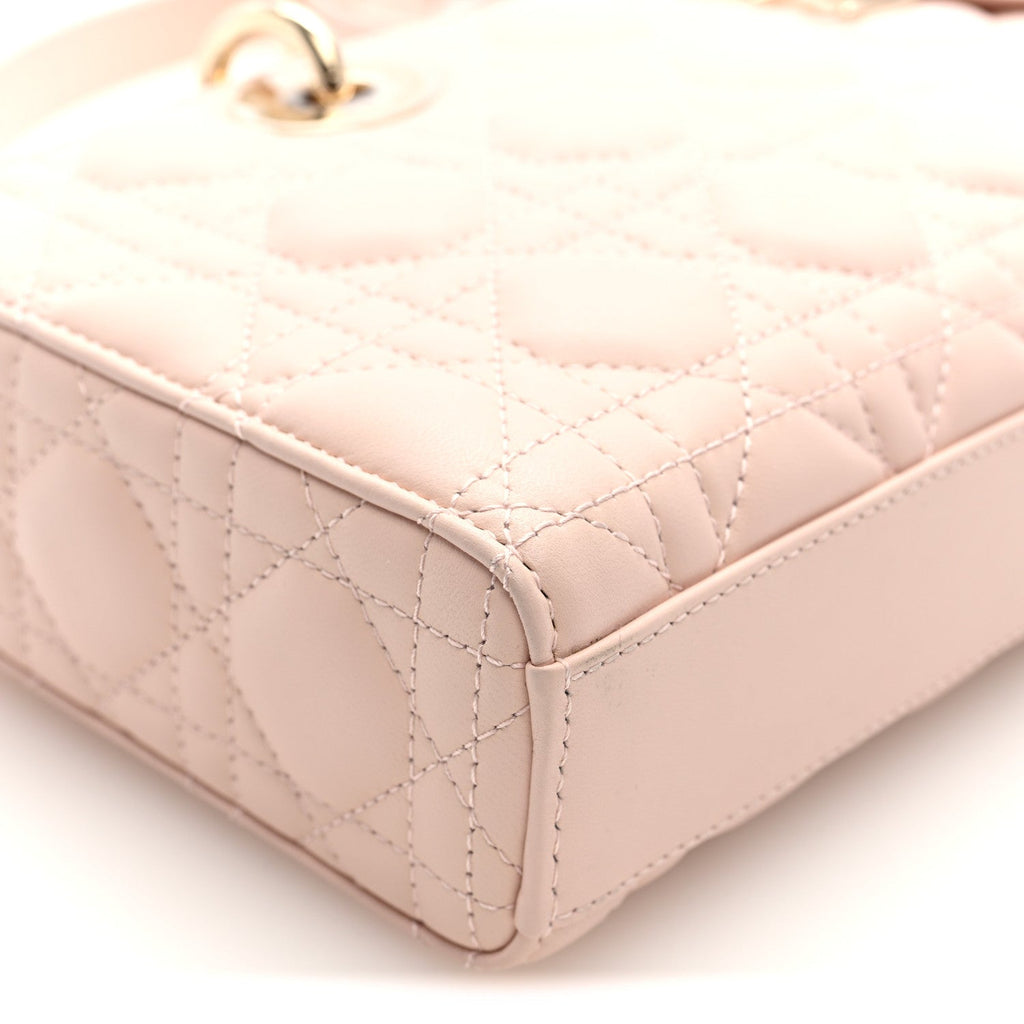 Christian Dior Lambskin Cannage Medium Lady D-Joy Powder Pink