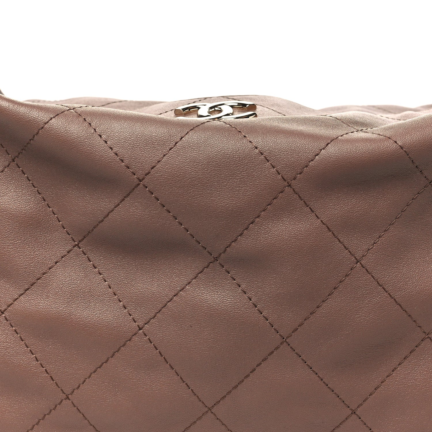 Chanel Shiny Lambskin Quilted Maxi Hobo Brown