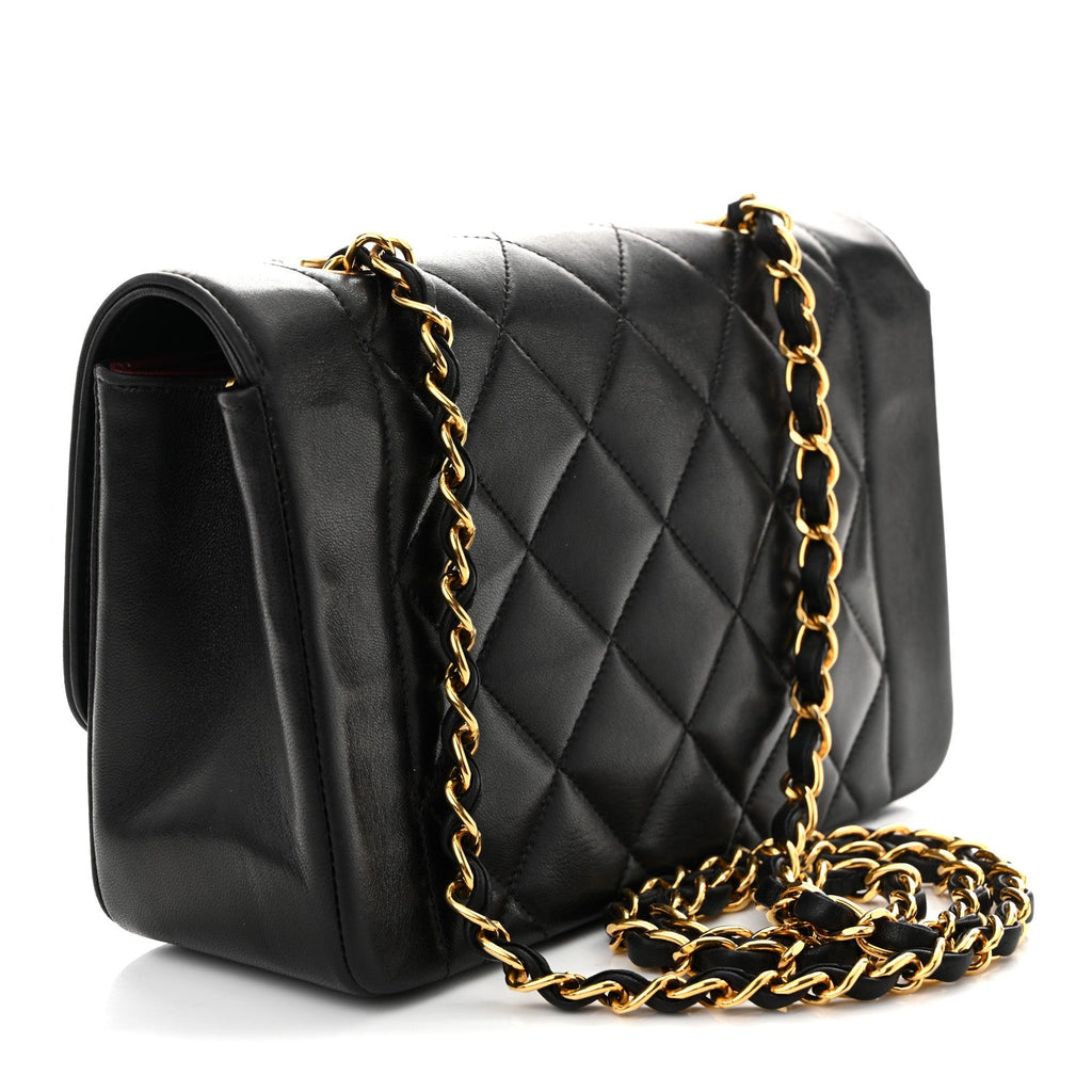 Chanel Lambskin Quilted Small Single Flap Black