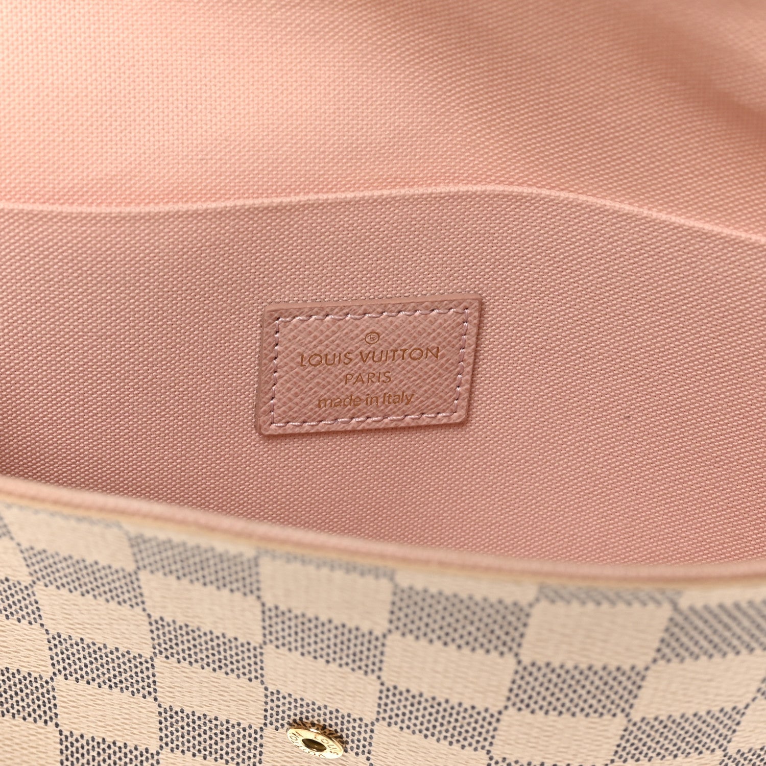 Louis Vuitton Damier Azur Pochette Felicie Chain Wallet Rose Ballerine