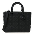 Christian Dior Ultra Matte Calfskin Cannage Large Lady Dior Black
