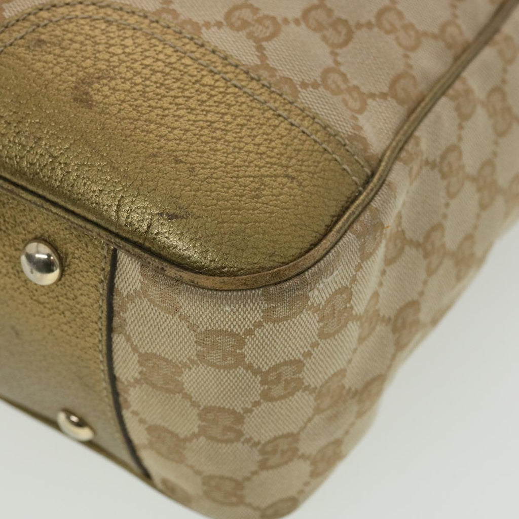 GUCCI GG Canvas Shoulder Bag Beige Gold 163805  38395