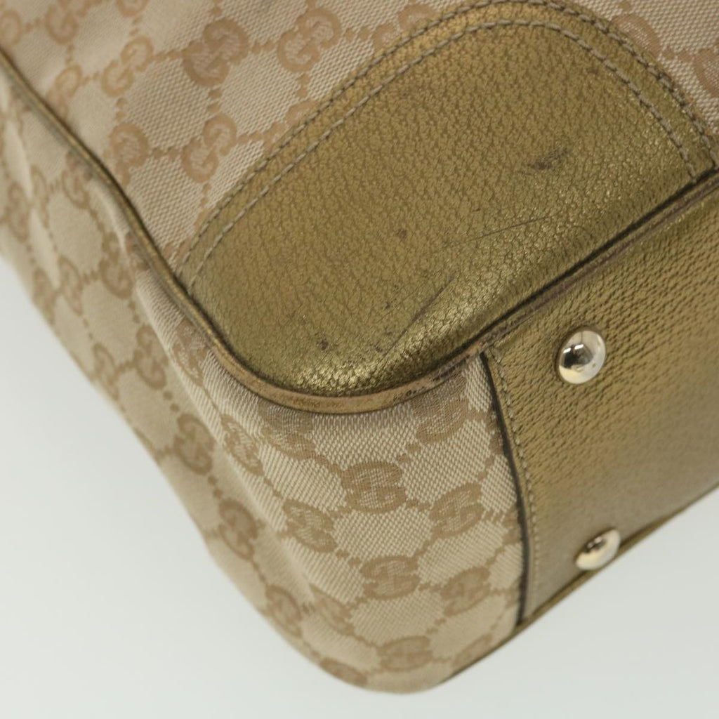 GUCCI GG Canvas Shoulder Bag Beige Gold 163805  38395