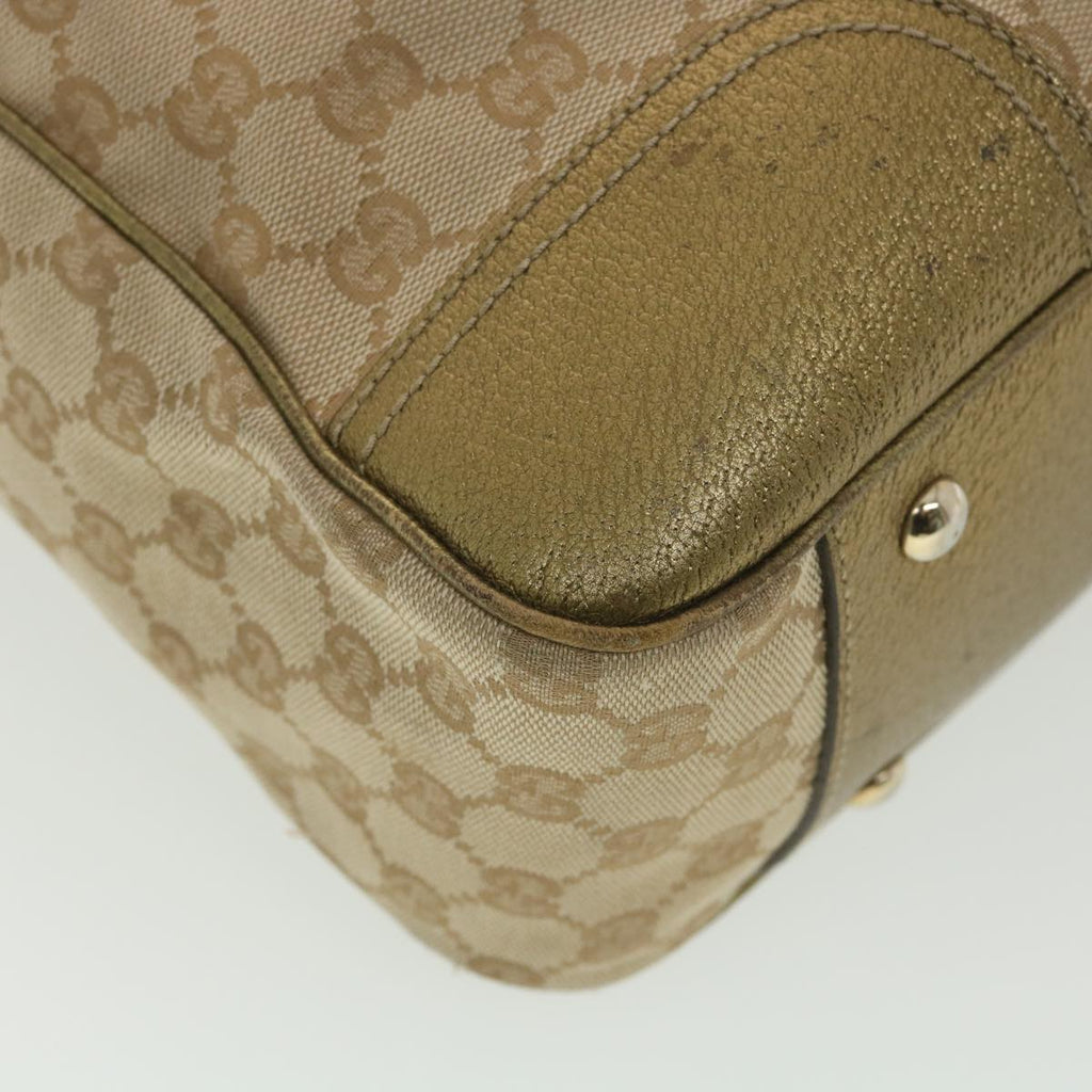 GUCCI GG Canvas Shoulder Bag Beige Gold 163805  38395